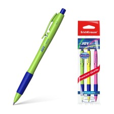A set of ballpoints Automatic 3 pieces Ultra Glide Technology Joy Neon, rubber emphasis, node 0.7 mm, blue ink, letter line 1300 meters, euro suspension