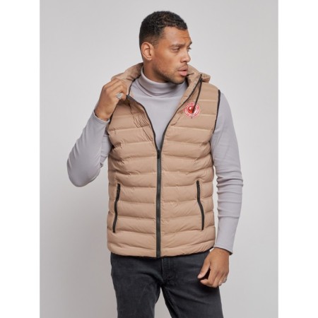 Warmed male vest, size 48, color light brown-5