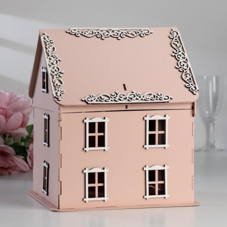 Family Bank "House No. 2", 24.5x24x28 cm, white-powder-1