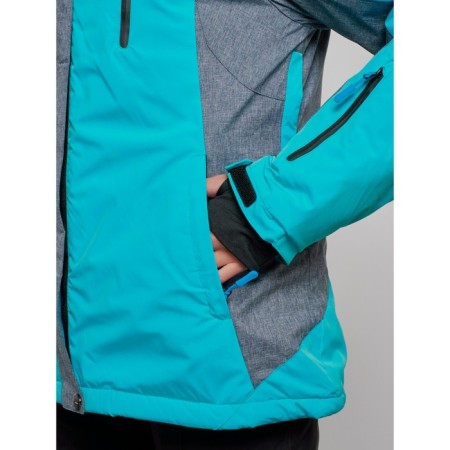 Ski jacket female winter, size 56, turquoise color-5