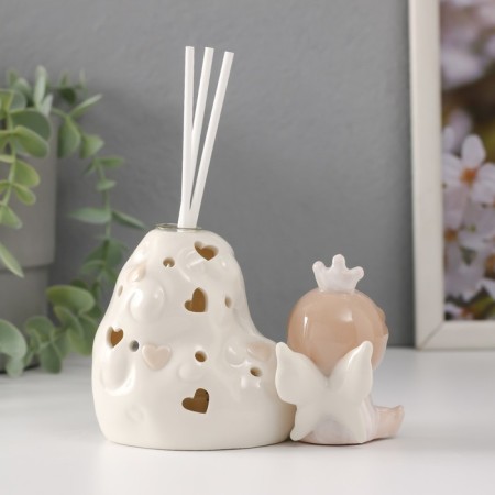 Souvenir Ceramics Light stand "Baby Angel in the Crown" 6.5x11x8 cm-3