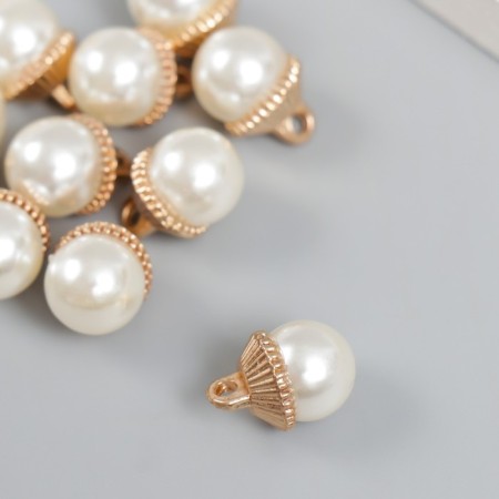 Decor for creativity Plastic "Pearls with a-hofra loop" set 10 pcs 1.4x1x1 cm-1