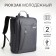 City backpack on a zipper, 2 pockets, with USB, gray color