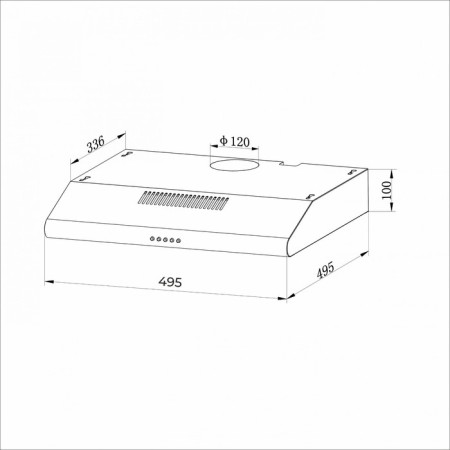 Hebermann HBUH 50.1 W kitchen hood, flat, 440 m³/h, 3 speeds, white-1