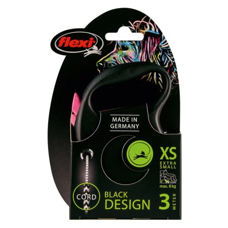 Roulette Flexi Black Design XS (up to 8 kg) 3 m cable, black/pink-3