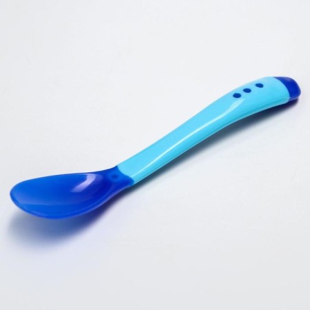 Set for feeding, 3 items: a plate on a suction cup 350 ml, cover, thermal engine, blue color-3