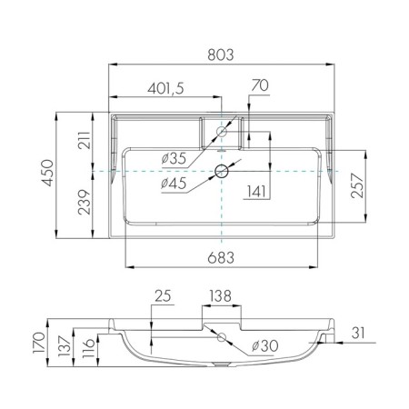 Fabia 800 sink, white color-3