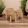 A set of wicker pots, 3 pcs, 29x29x22 cm, col. Dark beige