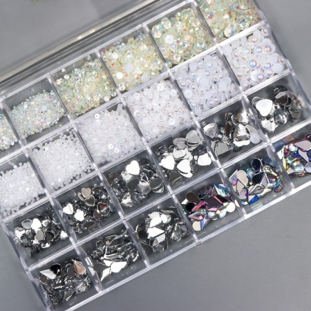 Set for creativity "White" set 24 types, tools, tweezers, stand, mat 2.5x12x18 cm-1