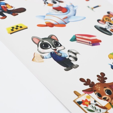 A set of stickers with the coloring "Beasts by professions", 45 pcs, 14.5 x 21 cm-5