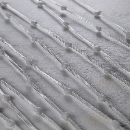 Smart garland “thread” 5 m dews with nozzles “hearts”, IP20, silver thread, 50 LED, remote control, application, glow RGB, USB-4