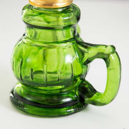 Green kerosene lamp with a handle 8x6x20 cm-6