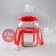 Glass jar, with a hole for a hydraulic plant, 5 l, the color is red