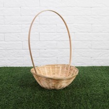 Wicker basket, bamboo, natural color, low