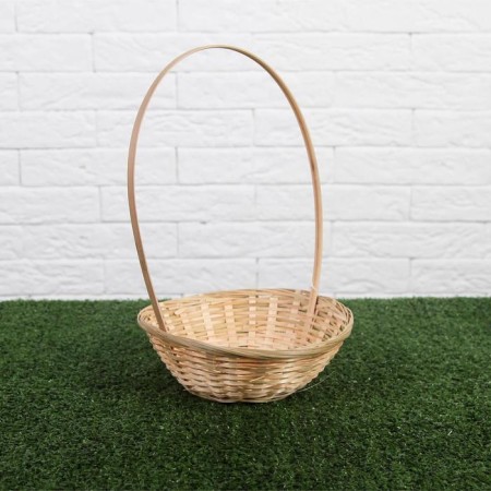 Wicker basket, bamboo, natural color, low