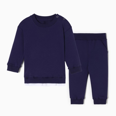 Kit (sweatshirt, trousers) children's minku dark blue color, height 68-74 cm