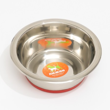 Standard bowl with non -slip silicone base, 400 ml, red-2