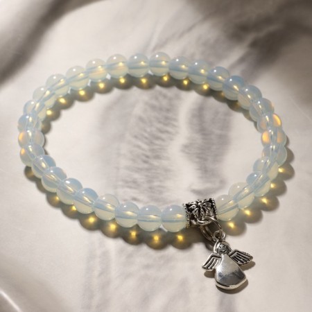 Bracelet with suspension mix ball No. 6 "Moonstone" matte-1