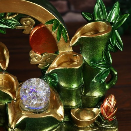 The desktop fountain from the network, the backlight "Bamboo and ingots" 31.5x32x20.5 cm-5