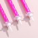 Candles in the cake "Spiral", 6 cm, metallic pink, set 10 pcs