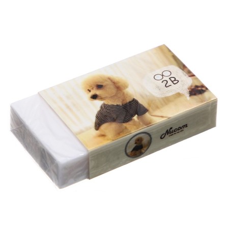 Rectangular white eraser in paper holder, dog, mix-2