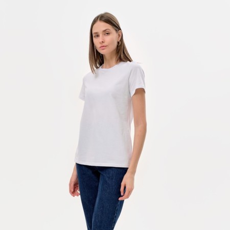 Women's T-shirt Basic Line Color White, Rr. 44-1