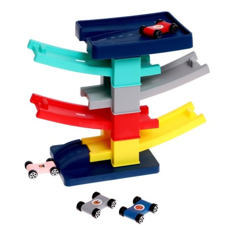 Auto traffic racing on the slope, with 4 cars-1