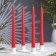 A set of antique candles, 2.3x 24.5 cm, 5 hours, 55 g, 4 pieces, red