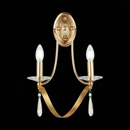 Wall lamp EVOLUCE. Sle120211-02. Filatta. 2x40 watts, E14, 26x33 cm, color French gold-1