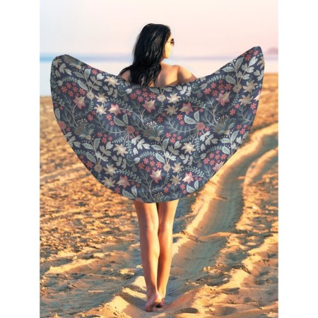 Pareo and beach rug "Flower Field", d = 150 cm