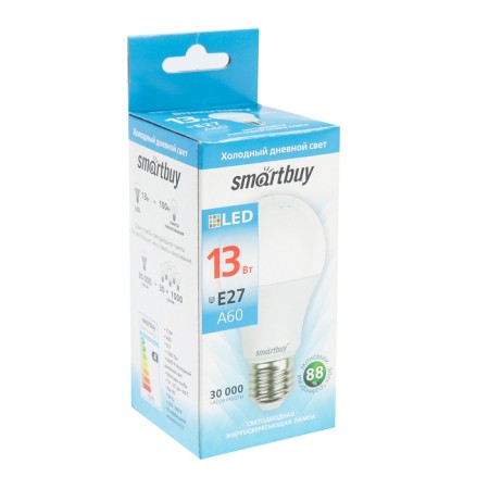 Smartbuy, E27, A60, 13 W, 6000 K, cold white light lamp-2