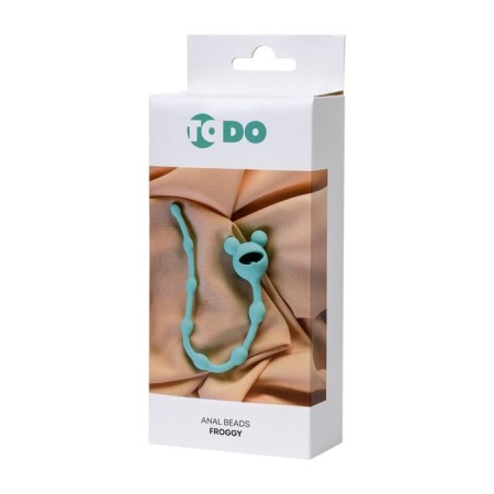 Anal chain Todo by toyfa froggy, silicone, mint color, 27.4 cm, d = 1.4 cm-3