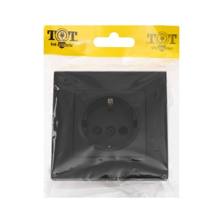 Single Tot Glossy Glass, 16 A, hidden, with salary, glass, black-4