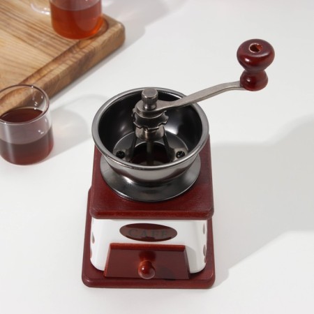 Manual coffee grinder "Coffee mesh", 10 × 10 × 18 cm, ceramic case-1