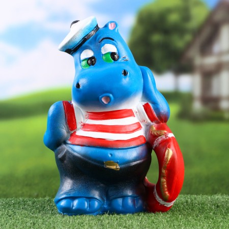 Garden figure "Hippo - sailor" 17x17x29cm-1