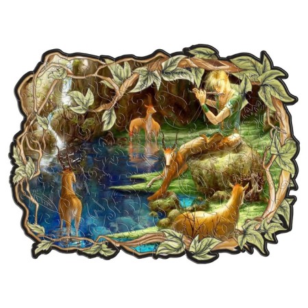 Figure puzzles, 18 × 23 cm "At the forest lake" 100 parts