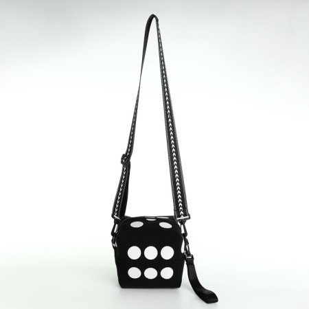 Bag Tap Cube, 16*15.5*15.5, lightning departure, string, black/white peas-1