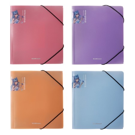 The A5+elastic band, 600 μm, Erichkrause "Matt Manga", for notebooks, embossing "sand", mix-1
