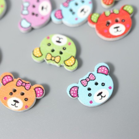 A set of buttons of decorative wood "cubs" (set 25 pcs) 1x1.5 cm-1