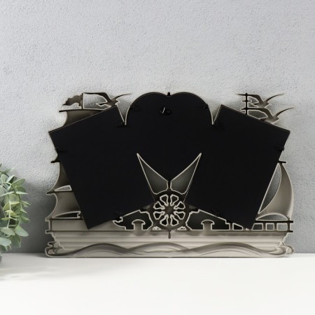 Multipher "Ship" in 3 photos (10x15/2 pcs, 12x12/1 pc) plastic, col. silver-2