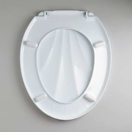 Toilet seat with a shell lid, white color-2