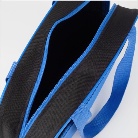 Bag for lightning shoes, textura, outer pocket, blue/black color-4