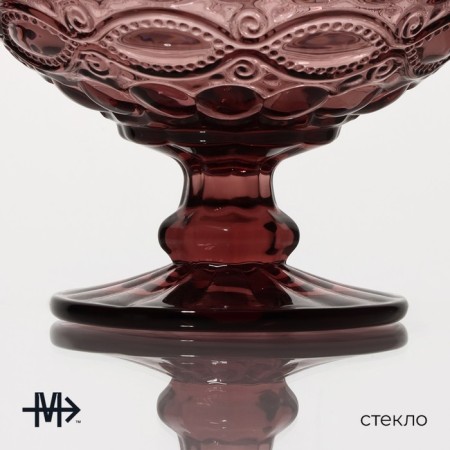 Glass Glass Magistro "La-Channel", 350 ml, 12 × 10.5 cm, pink color-1