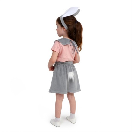 Carnival costume "Bunny Gray", plush, height 110-116 cm-1