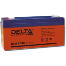 The battery Delta DTM6032, 6 V, 3.2 A/h