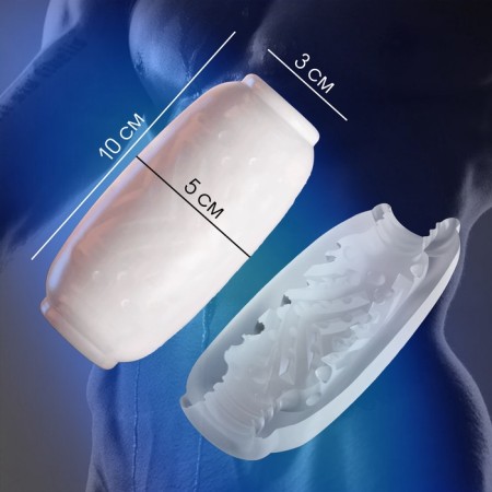 Masturbator Oka-Khpoki Yoni No. 10, gel, reusable, through, white-1