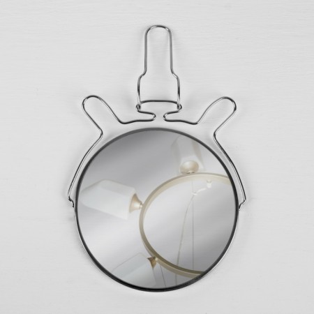 Desktop mirror - suspended “circle”, bilateral, with an increase, D mirror surface 16 cm, silver color-3