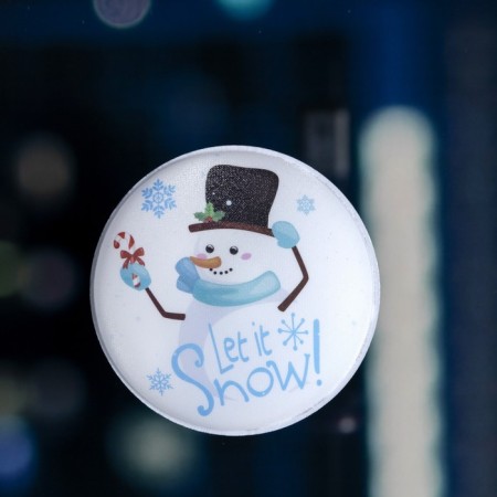 LED toy on Velcro "Snowman in the Hat" 13 cm, batteries Lr44x3, glow of multi-1