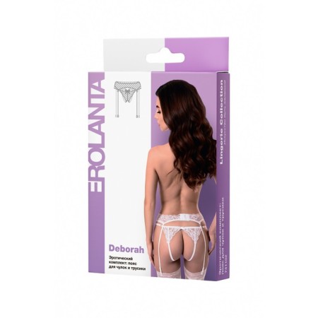 Erotic set Erolata Deborah: a belt for stockings and panties, white (46-48)-9