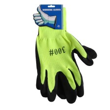 Fishing gloves, rubber, lime color